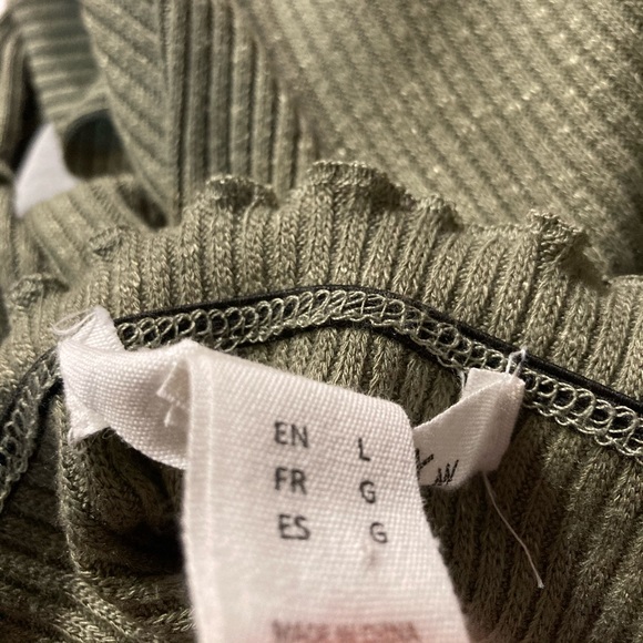 Sage green Knit lettuce cut dress - Picture 6 of 6